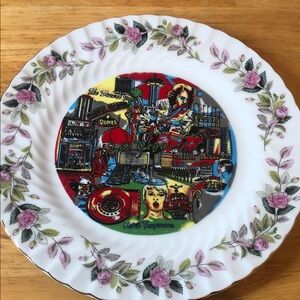 Las Vegas creative fine china Souvenir Plate with Floral Border